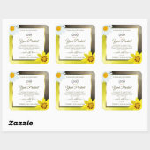 Geel bruin glitter-witte etiketten Voeg Logo toe (Vel)