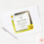 Geel bruin glitter-witte etiketten Voeg Logo toe (Envelop)