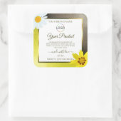 Geel bruin glitter-witte etiketten Voeg Logo toe (Tas)