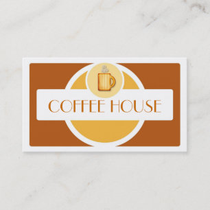 Geel bruin koffiekopje eenvoudige visitekaartjes