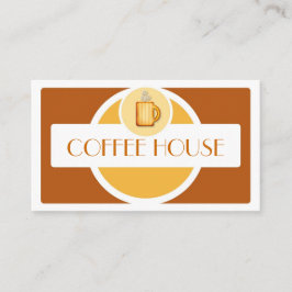 Geel bruin koffiekopje eenvoudige visitekaartjes
