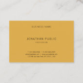 Geel bruin Modern Minimalistische Eenvoudige Sjabl Visitekaartje (Achterkant)