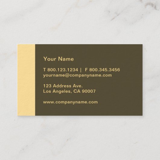 Geel bruin Modern Visitekaartje (Achterkant)
