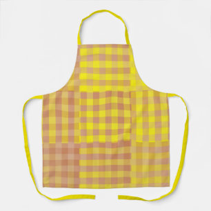 Geel Bruin Patchwork Patroon Schort