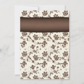 Geel bruin ribbon Damask Sunflower Wedding Kaart (Achterkant)