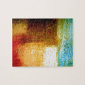 Geel bruin rood Abstract schilderwerk Legpuzzel (Horizontaal)