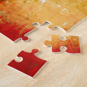 Geel bruin rood Abstract schilderwerk Legpuzzel (Zijkant)