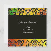 GEEL BRUIN ROOD ZWART DAMAST MONOGRAM , wit Kaart (Achterkant)