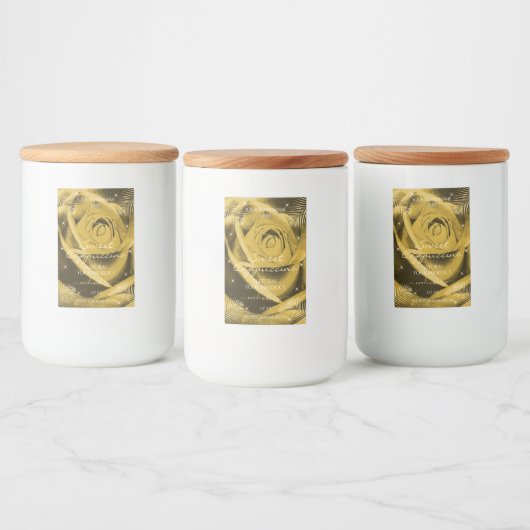 Geel bruin Roos met palmbladeren Productlabels Voedselcontainer Etiket (Flessen)