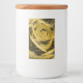 Geel bruin Roos met palmbladeren Productlabels Voedselcontainer Etiket (Voorkant)