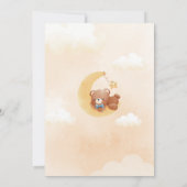 Geel Bruin Schattige Baby Beer Baby shower Uitnodi Kaart (Achterkant)