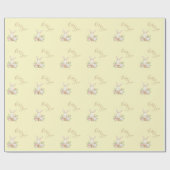 Geel bruin Script Cute Baby shower Wrap Cadeaupapier (Vlak)