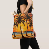 Geel Bruin Tropisch Paradijs Tote Bag (Dichtbij)