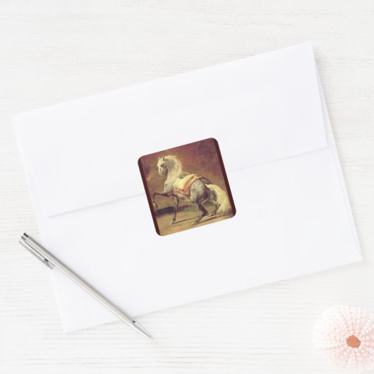 Geel bruin vierkante sticker (Envelop)