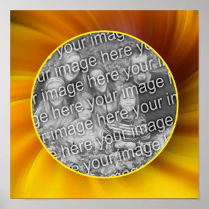 Geel bruin whirlpool Lijst Voeg je eigen foto toe Poster