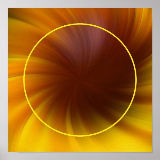 Geel bruin whirlpool Lijst Voeg je eigen foto toe Poster (Voorkant)