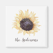 Geel & Bruin Zonnebloem Gepersonaliseerde Magneet (Voorkant)