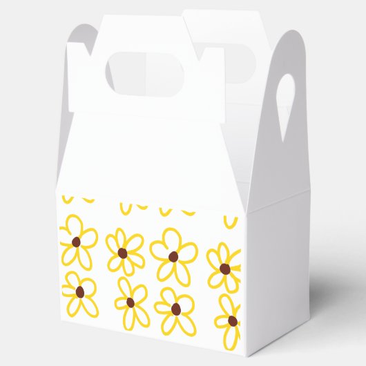 Geel bruin zonnebloem patroon bloemen moderne boho bedankdoosjes (Geopend)