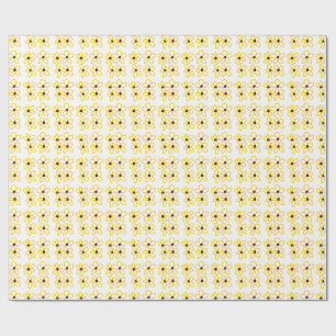Geel bruin zonnebloem patroon bloemen moderne boho cadeaupapier