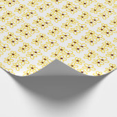 Geel bruin zonnebloem patroon bloemen moderne boho cadeaupapier (Hoek)