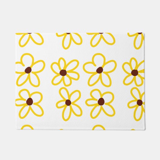 Geel bruin zonnebloem patroon bloemen moderne boho deurmat (Voorkant)