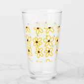 Geel bruin zonnebloem patroon bloemen moderne boho glas (Achterkant)