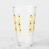 Geel bruin zonnebloem patroon bloemen moderne boho glas (Links)