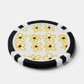 Geel bruin zonnebloem patroon bloemen moderne boho poker chips (Enkel)