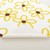 Geel bruin zonnebloem patroon bloemen moderne boho sherpa deken (3/4)