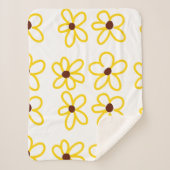 Geel bruin zonnebloem patroon bloemen moderne boho sherpa deken (Voorkant)