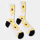 Geel bruin zonnebloem patroon bloemen moderne boho sokken (Rechts)