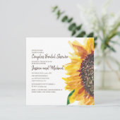 Geel bruin zonnebloem Vrijgezellenfeest van Paars Kaart (Staand voorkant)