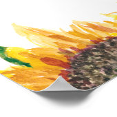 Geel bruin zonnebloem Wit niet-plugging bruiloft Poster (Hoek)