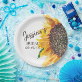 Geel bruin zonnebloemwit Vrijgezellenfeest Papieren Bordje (Feest)