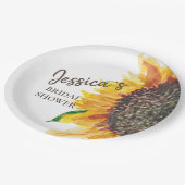 Geel bruin zonnebloemwit Vrijgezellenfeest Papieren Bordje (Gekanteld)