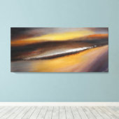 Geel Bruin Zonsondergang Canvas Print (Insitu (Houten vloer))