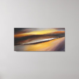 Geel Bruin Zonsondergang Canvas Print