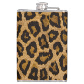 Geel Bruin Zwart Leopard Dierenprint Heupfles (Achterkant)