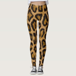 Geel Bruin Zwart Leopard Dierenprint Leggings
