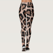Geel Bruin Zwart Leopard Dierenprint Leggings (Achterkant)