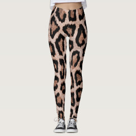 Geel Bruin Zwart Leopard Dierenprint Leggings