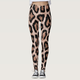 Geel Bruin Zwart Leopard Dierenprint Leggings