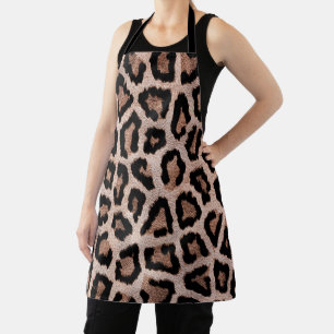 Geel Bruin Zwart Leopard Dierenprint Schort