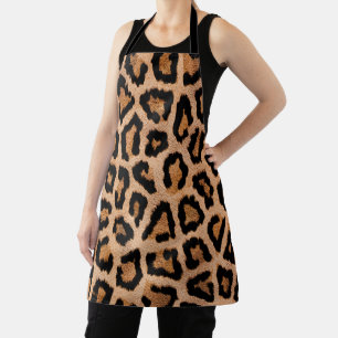 Geel Bruin Zwart Leopard Dierenprint Schort