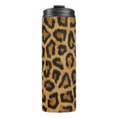 Geel Bruin Zwart Leopard Dierenprint Thermosbeker (Voorkant)