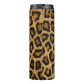 Geel Bruin Zwart Leopard Dierenprint Thermosbeker (Achterkant)