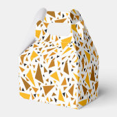 Geel bruine driehoeken op witte retro achtergrond bedankdoosjes (Achterkant)