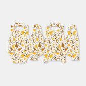 Geel bruine driehoeken op witte retro achtergrond bedankdoosjes (Uitgevouwen)