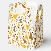 Geel bruine driehoeken op witte retro achtergrond bedankdoosjes (Geopend)