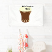 Geel bruine drum aquarel voeg naam handgetekend s spandoek (Insitu)